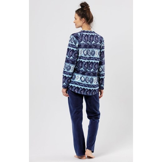 Key ciepła polarowa damska piżama LHS 894, Kolor granatowy-wzór, Rozmiar S, Key ze sklepu Intymna w kategorii Piżamy damskie - zdjęcie 176389821
