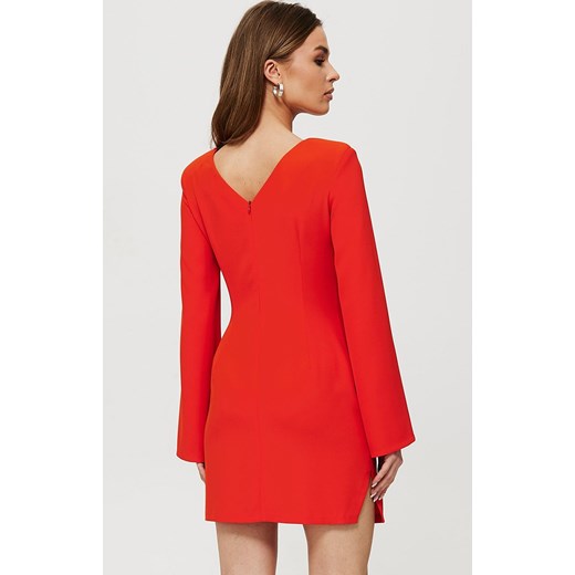 Sukienka z rozciętymi rękawami koralowa K190, Kolor koralowy, Rozmiar L, makover ze sklepu Intymna w kategorii Sukienki - zdjęcie 176389982