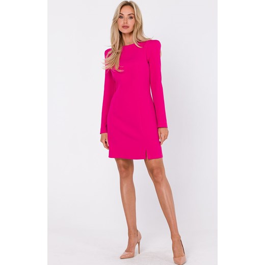 Sukienka z modelującymi przeszyciami fuksja M755, Kolor fuksja, Rozmiar L, MOE ze sklepu Intymna w kategorii Sukienki - zdjęcie 176390403