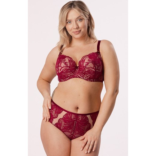 Biustonosz usztywniany bordowy Susanne, Kolor bordowy, Rozmiar 70E, Mefemi ze sklepu Intymna w kategorii Biustonosze - zdjęcie 176390834