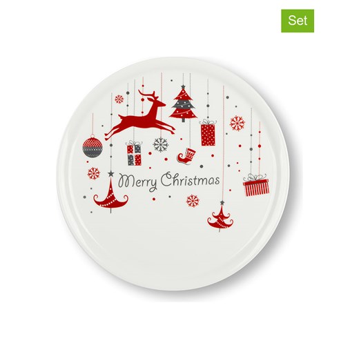 Trendy Kitchen by EXCÉLSA Talerzyki deserowe (6 szt.) w kolorze czerwono-białym - Ø 31 cm ze sklepu Limango Polska w kategorii Talerze - zdjęcie 176393320