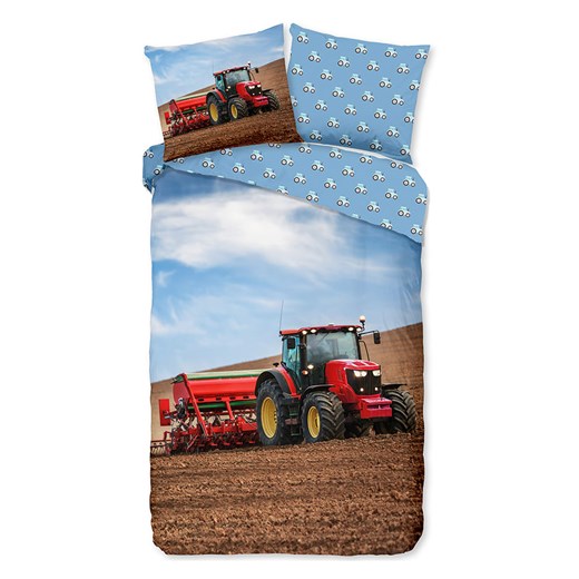 Good Morning Komplet pościeli flanelowej &quot;Tractor&quot; ze wzorem ze sklepu Limango Polska w kategorii Pościel dziecięca - zdjęcie 176393471