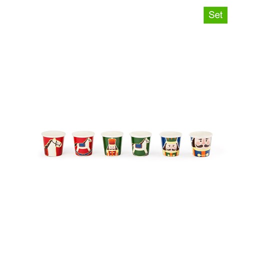 Trendy Kitchen by EXCÉLSA Filiżanki (6 szt.) &quot;Vintage Christmal&quot; ze wzorem do kawy - 90 ml ze sklepu Limango Polska w kategorii Dzbanki i zaparzacze - zdjęcie 176394610