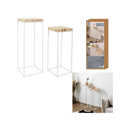 THE HOME DECO FACTORY Stoliki (2 szt.) w kolorze beżowo-białym The Home Deco Factory onesize promocja Limango Polska