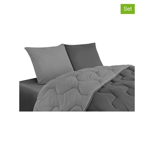 IDOMYA Essentials 3-częściowy komplet pościeli w kolorze jasnoszarym ze sklepu Limango Polska w kategorii Tekstylia - zdjęcie 176396481