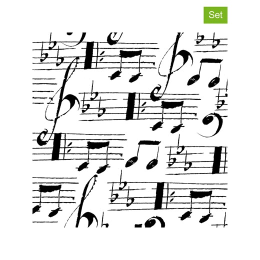 ppd Serwetki (40 szt.) &quot;Musique&quot; w kolorze biało-czarnym ze sklepu Limango Polska w kategorii Akcesoria kuchenne - zdjęcie 176400043