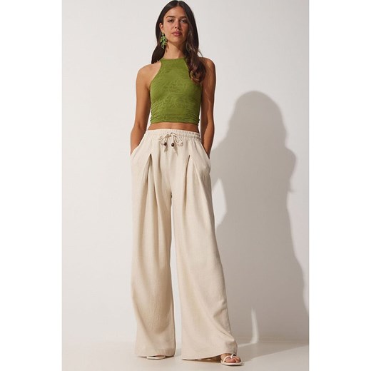 Hapiness Istanbul Spodnie w kolorze beżowym Hapiness Istanbul 40 promocja Limango Polska