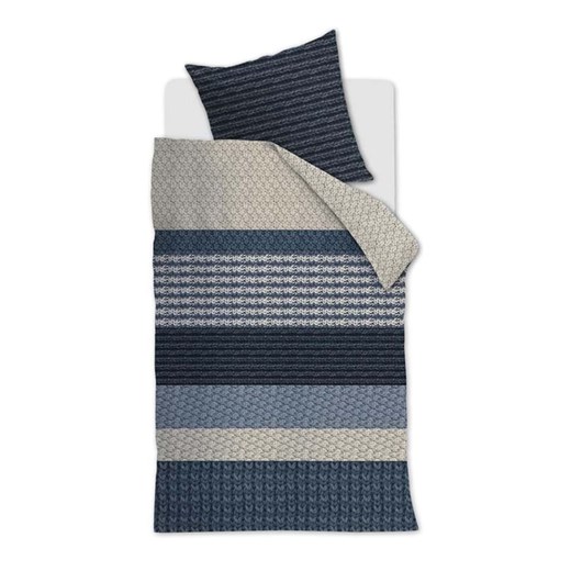 Beddinghouse Komplet pościeli flanelowej &quot;Lance&quot; w kolorze granatowo-beżowym ze sklepu Limango Polska w kategorii Pościele - zdjęcie 176403641