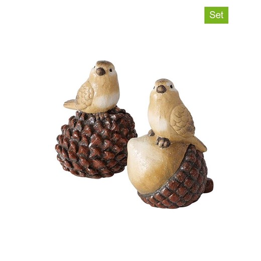 Boltze Dekoracje (2 szt.) &quot;Miero&quot; w kolorze brązowo-beżowym - wys. 13 cm ze sklepu Limango Polska w kategorii Dekoracje - zdjęcie 176405651