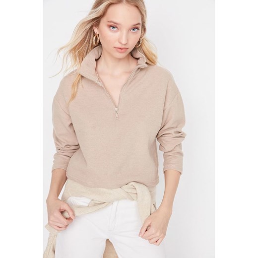 trendyol Bluza w kolorze beżowym ze sklepu Limango Polska w kategorii Bluzy damskie - zdjęcie 176406771
