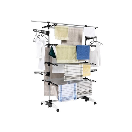 IDOMYA Essentials Suszarka w kolorze srebrno-czarnym na pranie - 178 x 165 x 67 cm ze sklepu Limango Polska w kategorii Akcesoria łazienkowe - zdjęcie 176407114