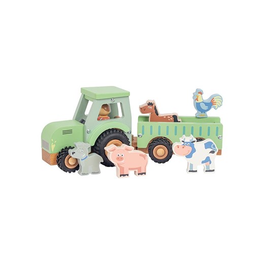 New Classic Toys Drewniany traktor z przyczepą - 18 m+ New Classic Toys onesize Limango Polska okazja