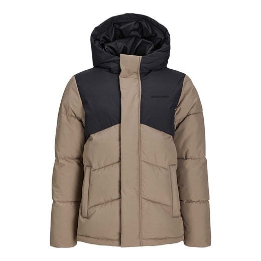 JACK &amp; JONES Junior Kurtka pikowana w kolorze czarno-jasnobrązowym ze sklepu Limango Polska w kategorii Kurtki chłopięce - zdjęcie 176408661