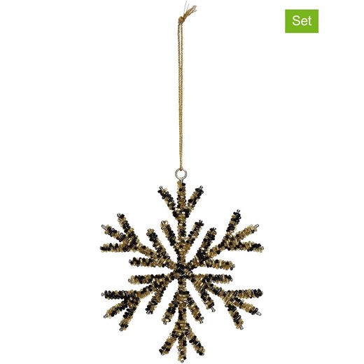 Kersten Zawieszki dekoracyjne (4 szt.) &quot;Snowflake&quot; w kolorze złoto-czarnym- Ø 13 cm ze sklepu Limango Polska w kategorii Dekoracje bożonarodzeniowe - zdjęcie 176409980