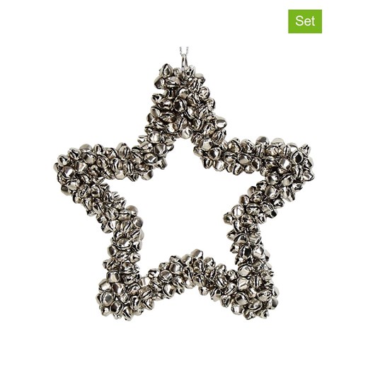 Kersten Zawieszki dekoracyjne (2 szt.) &quot;Star&quot; w kolorze srebrnym - 14 x 14 cm ze sklepu Limango Polska w kategorii Dekoracje bożonarodzeniowe - zdjęcie 176410101