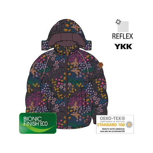 mikk-line Kurtka zimowa w kolorze fioletowym ze wzorem 116 okazyjna cena Limango Polska