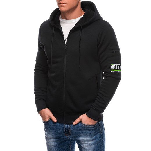 Bluza męska z kapturem 1701B - granatowy ze sklepu Edoti w kategorii Bluzy męskie - zdjęcie 176412732