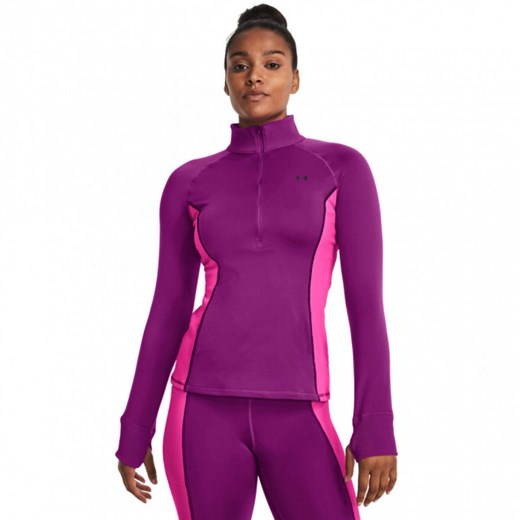 Damska bluza treningowa nierozpinana bez kaptura Under Armour UA Train CW 1/2 Zip - fuksja ze sklepu Sportstylestory.com w kategorii Bluzy damskie - zdjęcie 176417643