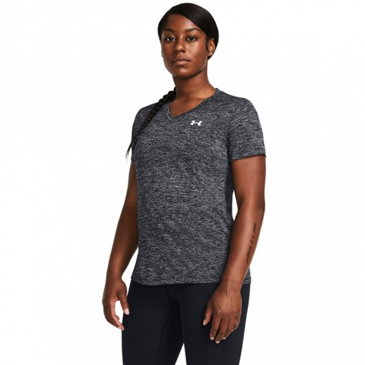 Damska koszulka treningowa Under Armour Tech SSV- Twist - szara ze sklepu Sportstylestory.com w kategorii Bluzki damskie - zdjęcie 176417820
