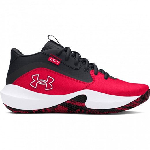 Dziecięce buty do koszykówki Under Armour UA Gs Lockdown 7 - czerwone ze sklepu Sportstylestory.com w kategorii Buty sportowe dziecięce - zdjęcie 176418113