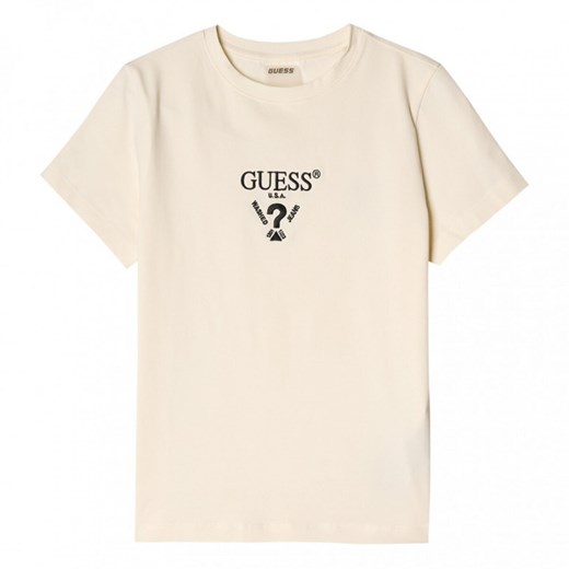 Damski t-shirt z nadrukiem Guess Colette - biały Guess XS Sportstylestory.com okazyjna cena