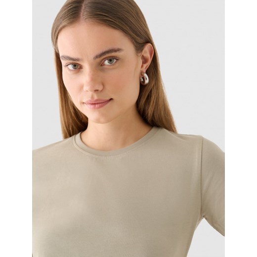 Damski t-shirt basic Outhorn OTHWAW24TTSHF2137 - szary Outhorn M Sportstylestory.com