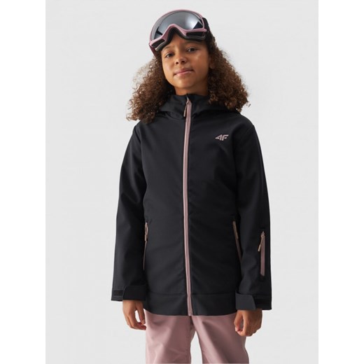 Dziewczęca bluza snowboardowa 4F 4FJWAW24TSOFF271 - czarna ze sklepu Sportstylestory.com w kategorii Bluzy dziewczęce - zdjęcie 176420621