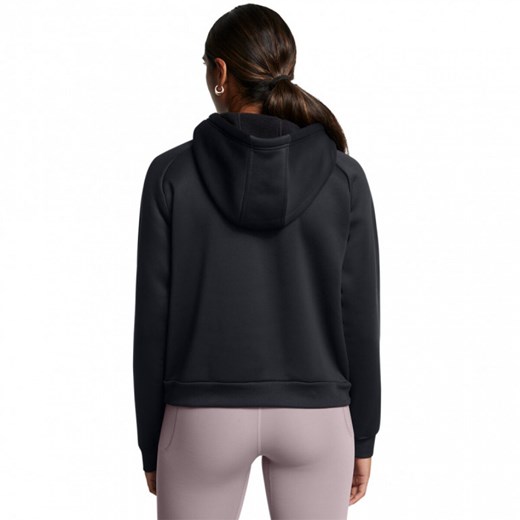 Damska bluza treningowa nierozpinana z kapturem Under Armour UA Armour Flc Pro Hdy - czarna ze sklepu Sportstylestory.com w kategorii Bluzy damskie - zdjęcie 176421284