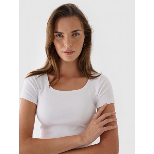 Damski t-shirt basic Outhorn OTHWAW24TTSHF2370 - biały Outhorn XL Sportstylestory.com