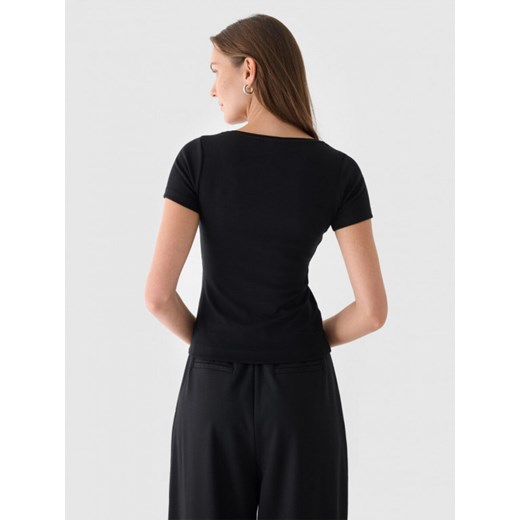 Damski t-shirt basic Outhorn OTHWAW24TTSHF2370 - czarny Outhorn S Sportstylestory.com