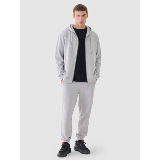 Męska bluza dresowa rozpinana z kapturem Outhorn OTHWAW24TSWSM1696 - szara ze sklepu Sportstylestory.com w kategorii Bluzy męskie - zdjęcie 176421802