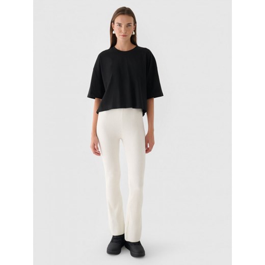 Damski t-shirt basic Outhorn OTHWAW24TTSHF1754 - czarny ze sklepu Sportstylestory.com w kategorii Bluzki damskie - zdjęcie 176421821