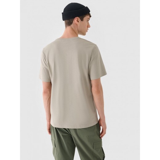 Męski t-shirt basic Outhorn OTHWAW24TTSHM2436 - beżowy Outhorn S Sportstylestory.com