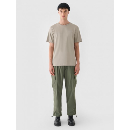 Męski t-shirt basic Outhorn OTHWAW24TTSHM2436 - beżowy Outhorn XL Sportstylestory.com
