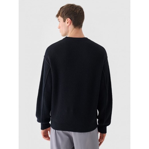 Męski sweter wełniany Outhorn OTHWAW24TSWEM100 - czarny Outhorn XXL Sportstylestory.com