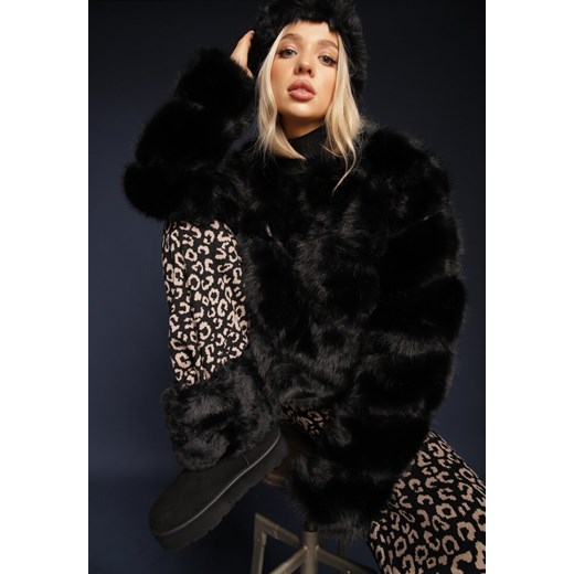 Czarne Śniegowce na Grubej Podeszwie Ozdobione Futerkiem Naolani ze sklepu renee.pl w kategorii Śniegowce damskie - zdjęcie 176427873