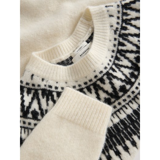 Reserved - Sweter z wełną - złamana biel Reserved L Reserved
