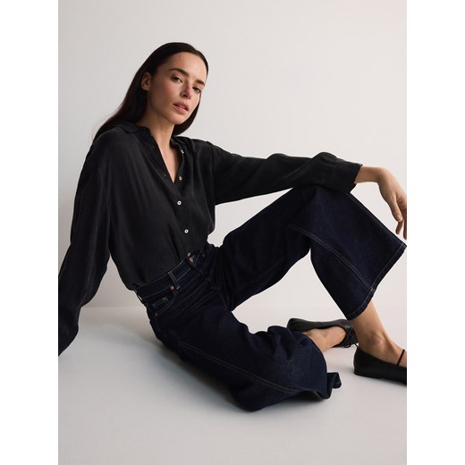 Reserved - Jeansy wide leg - granatowy Reserved 40 Reserved