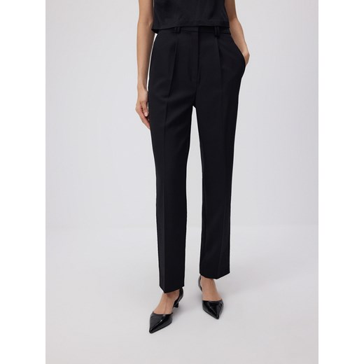 Reserved - Spodnie garniturowe z wełną - czarny Reserved XL Reserved