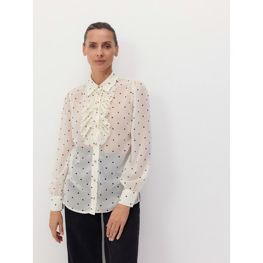Reserved - Koszula z żabotem - złamana biel Reserved L Reserved