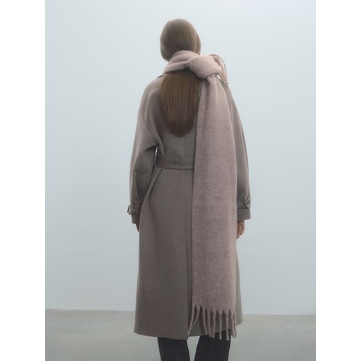 Reserved - Szalik z dodatkiem wełny - brązowy Reserved ONE SIZE Reserved