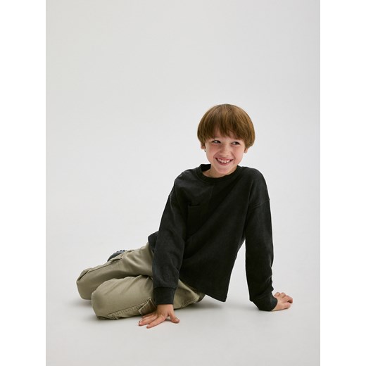 Reserved - Longsleeve z grubszej dzianiny - ciemnoszary Reserved 152 (11 lat) Reserved