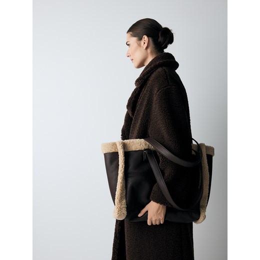 Reserved - Torebka shopper - brązowy ze sklepu Reserved w kategorii Torebki damskie - zdjęcie 176436293