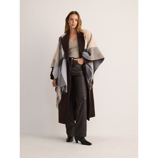 Reserved - Poncho z dodatkiem wiskozy - wielobarwny Reserved ONE SIZE Reserved