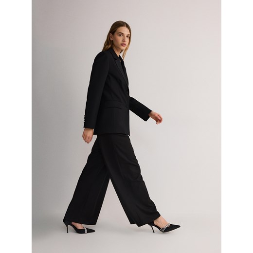 Reserved - Czółenka z ozdobnymi paskami - czarny Reserved 38 Reserved