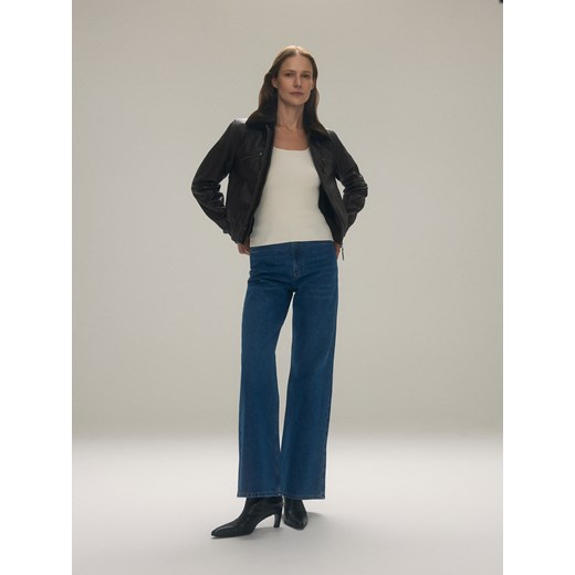 Reserved - Kurtka z owczej skóry - brązowy Reserved L Reserved