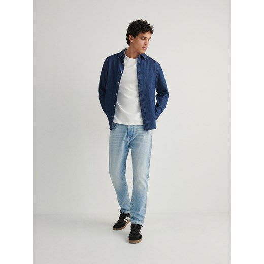 Reserved - Jeansy slim fit z efektem sprania - niebieski ze sklepu Reserved w kategorii Jeansy męskie - zdjęcie 176437564