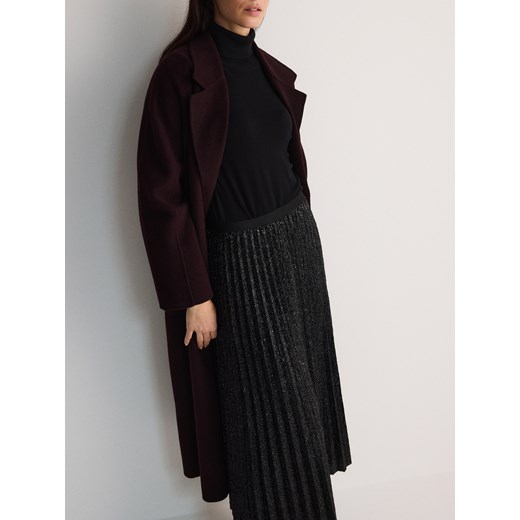 Reserved - Błyszcząca spódnica z plisami - czarny Reserved S Reserved