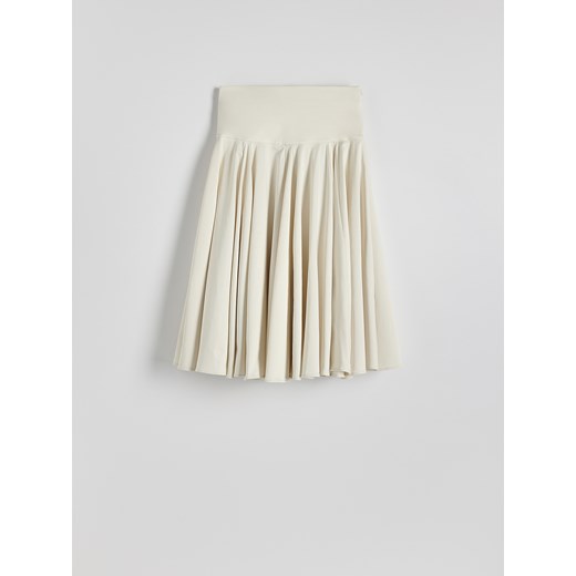 Reserved - Plisowana spódnica midi - złamana biel Reserved M Reserved