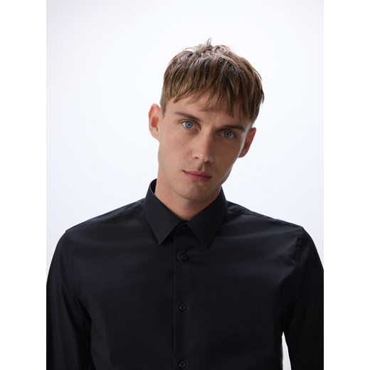 Reserved - Bawełniana koszula slim fit - czarny Reserved S Reserved